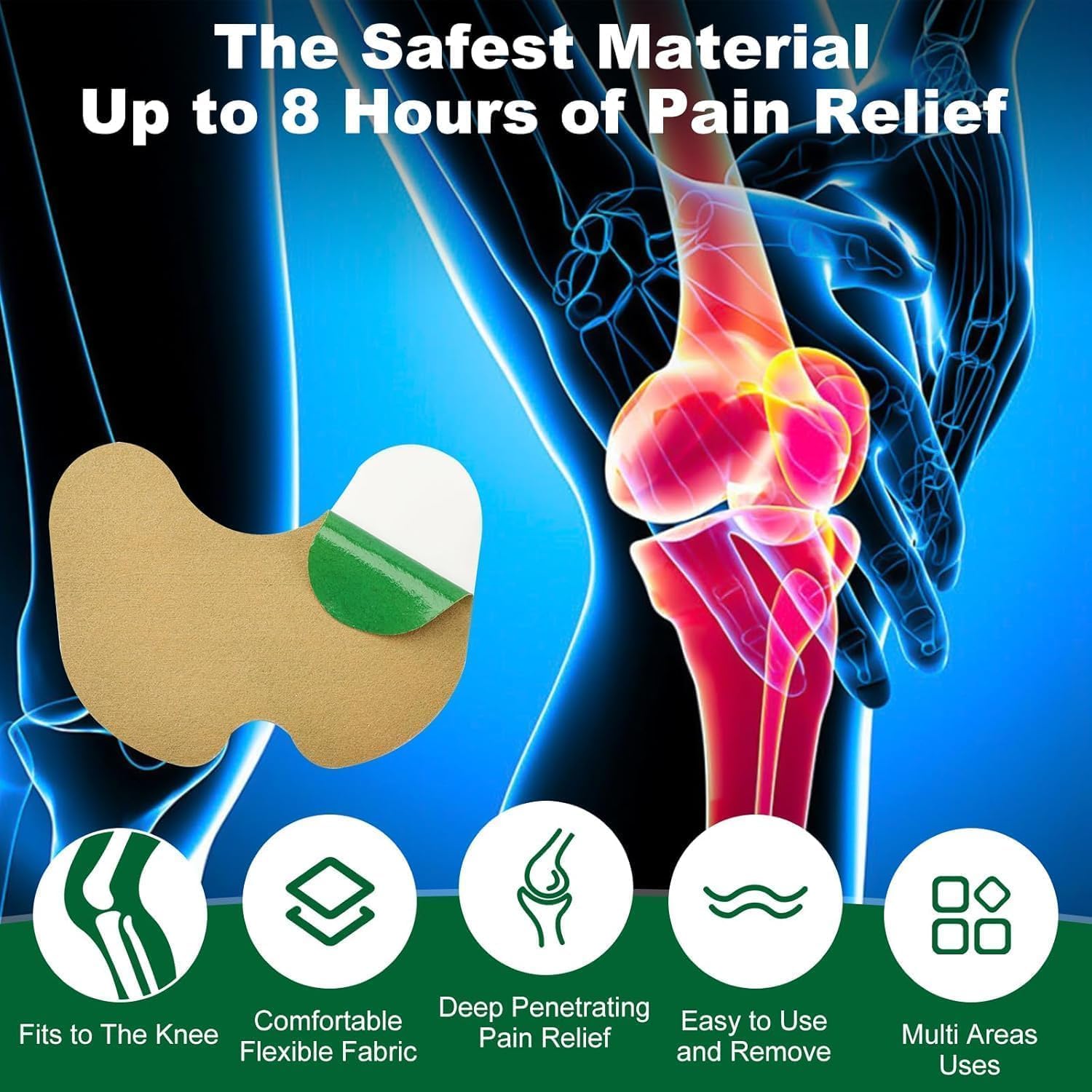 Pain Relief Patches, 48 Pcs-Natural Herbal Formula for Joint and Muscle Pain Relief, 8-Hour Relief of Joint Pains for Knee, Back, Neck, Shoulder Pain 48 Count (Pack of 1) image 5 of 7 B0FPCB41Y4