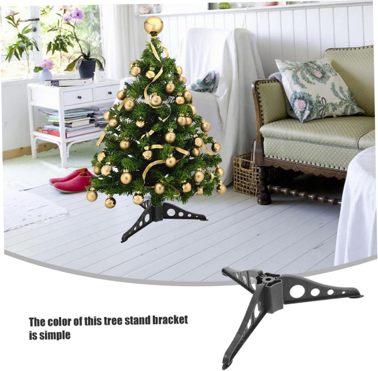 10pcs Black Xmas Tree Stand Set Artificial Christmas Tree Base Holder Support Rack for Indoor Holiday Decoration