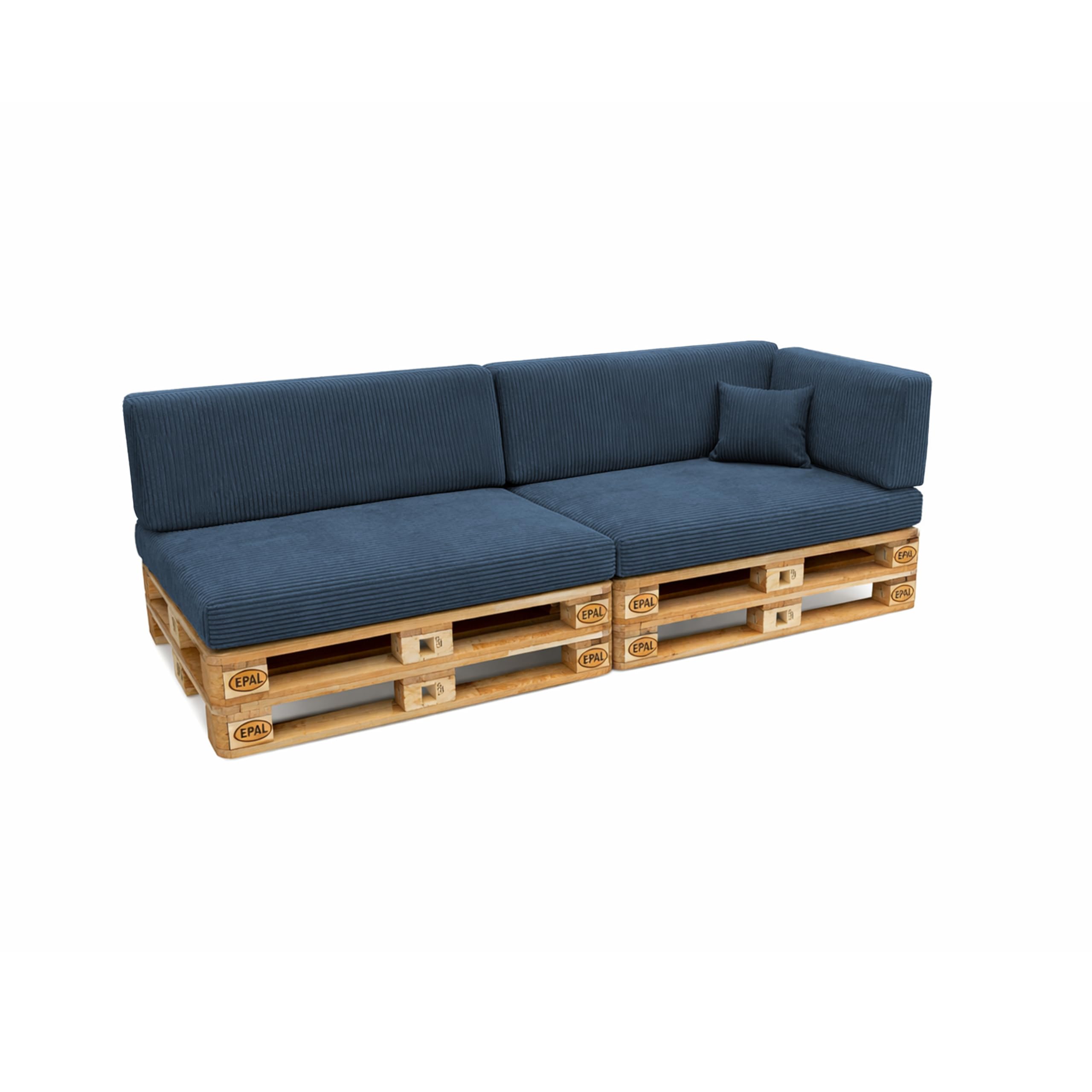 POKAR Euro Pallet Seating Set of 2: 1x seat cushion 120x80cm + 1x back cushion 120x40cm, cold foam, removable covers, Home Garden Furniture DIY, indoor outdoor pillow, without pallets, Beige — view 201