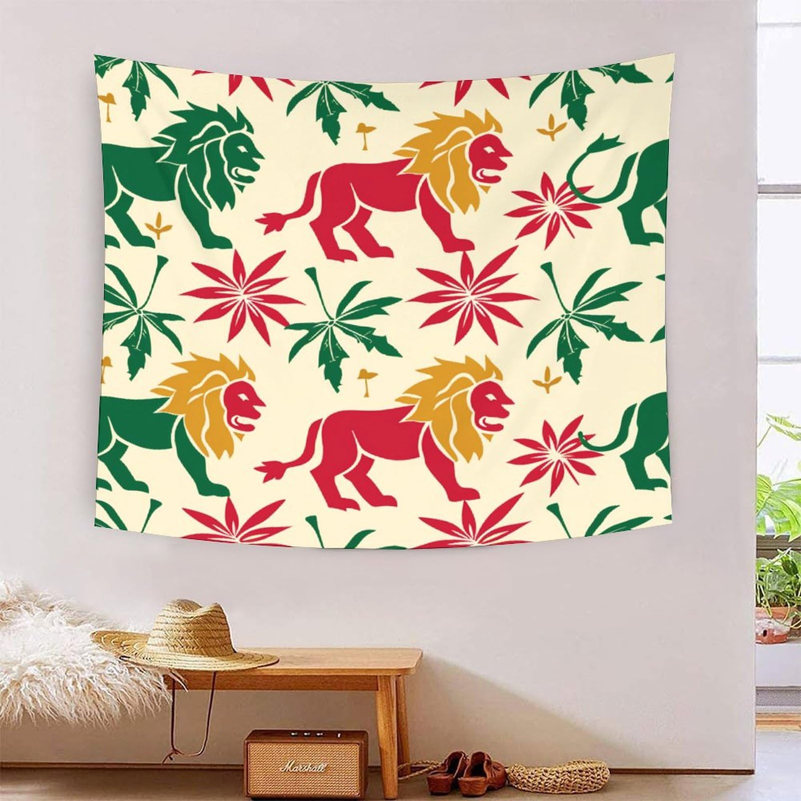 Couverture murale lion 3D 150x200cm pour salon