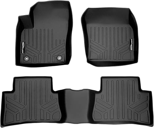 SMARTLINER Juego de tapetes de piso de ajuste personalizado de 2 filas compatibles con Toyota C-HR 2018-2022