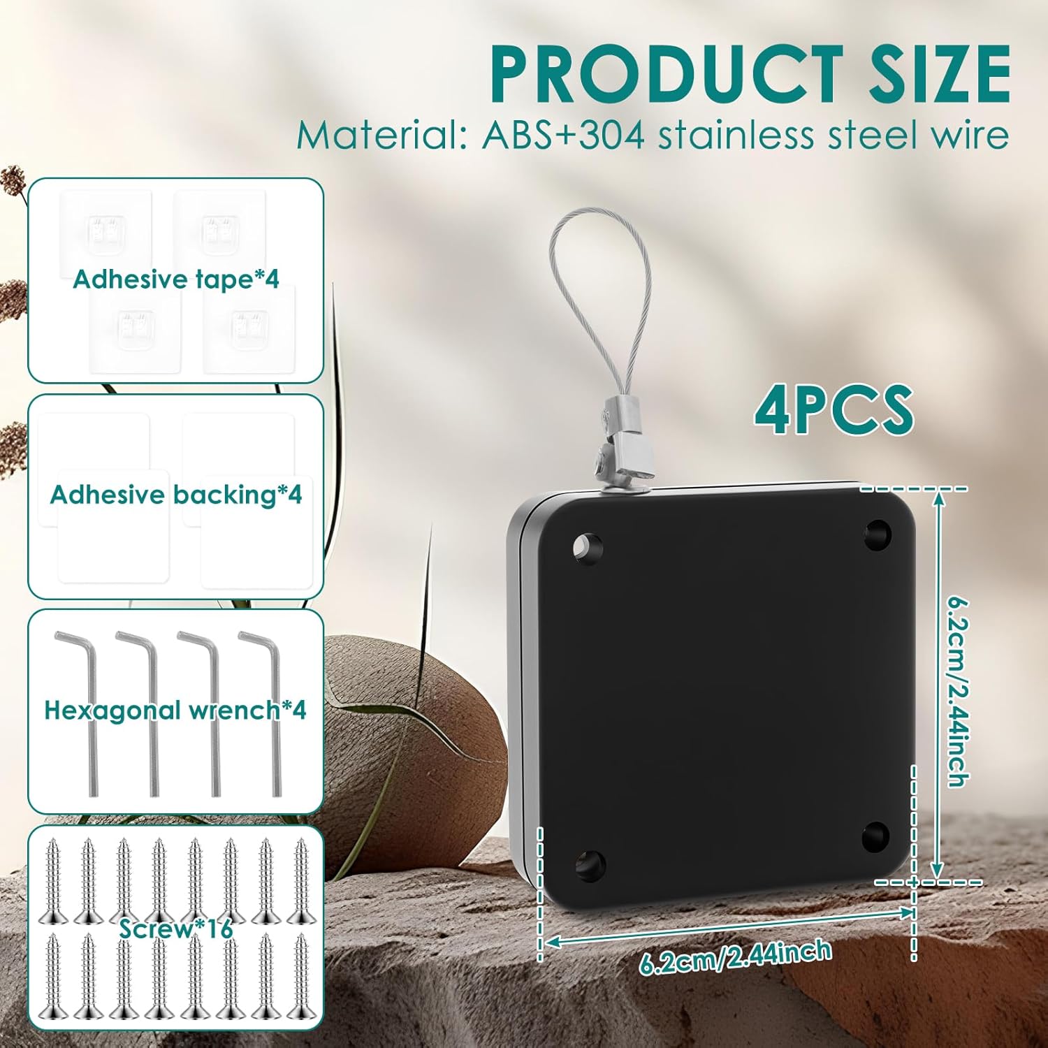 4Pcs Automatic Shower Curtain Closer No Drilling Sliding Glass Door Closer with 1.2 M Drawstring for Wooden Door Bathroom Bedroom