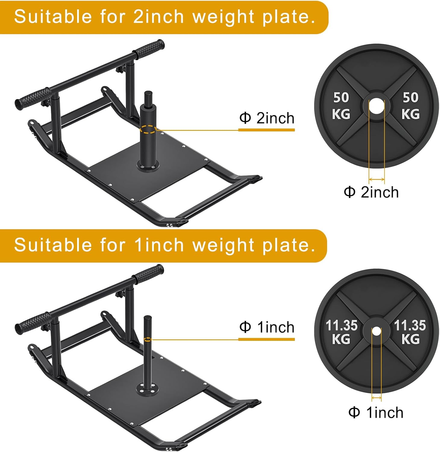 Kipika Weight Sled, Workout Sled, Fitness Strength Training Sled, Speed Training Sled for Athletic Exercise, Speed Improvement, Easily Through Obstacles, Suitable for 1" & 2" Weight Plate