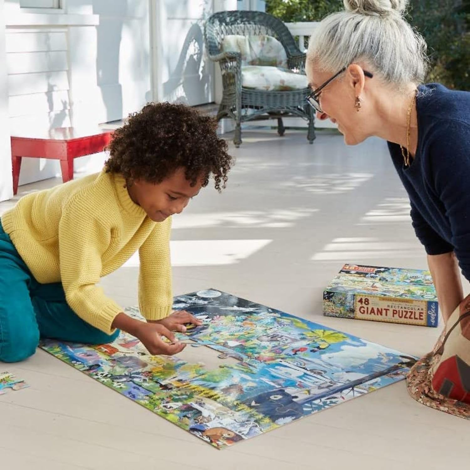 eeBoo 48 Piece Giant Floor Puzzle - Within The Biomes Children's Puzzle Biomes Themed, Large Pieces for Small Hands to Develop Motor Skills
