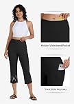 Willit Women's Yoga Capris Pants High Waist Leggings Crop Straight Leg Athletic Exercise Workout Capris 21"