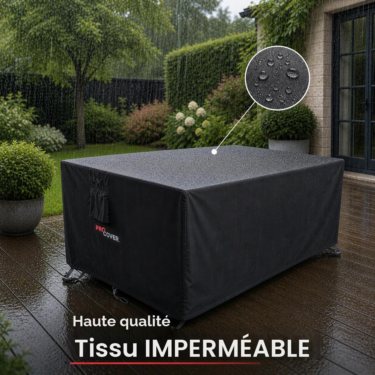 Housse Premium pour mobilier extérieur: Tissu résistant et étanche avec revêtement PVC. Épais, Durable, idéal pour Table, Salon de Jardin, Meubles, terrasse. Bâche de Protection 160x95x70cm