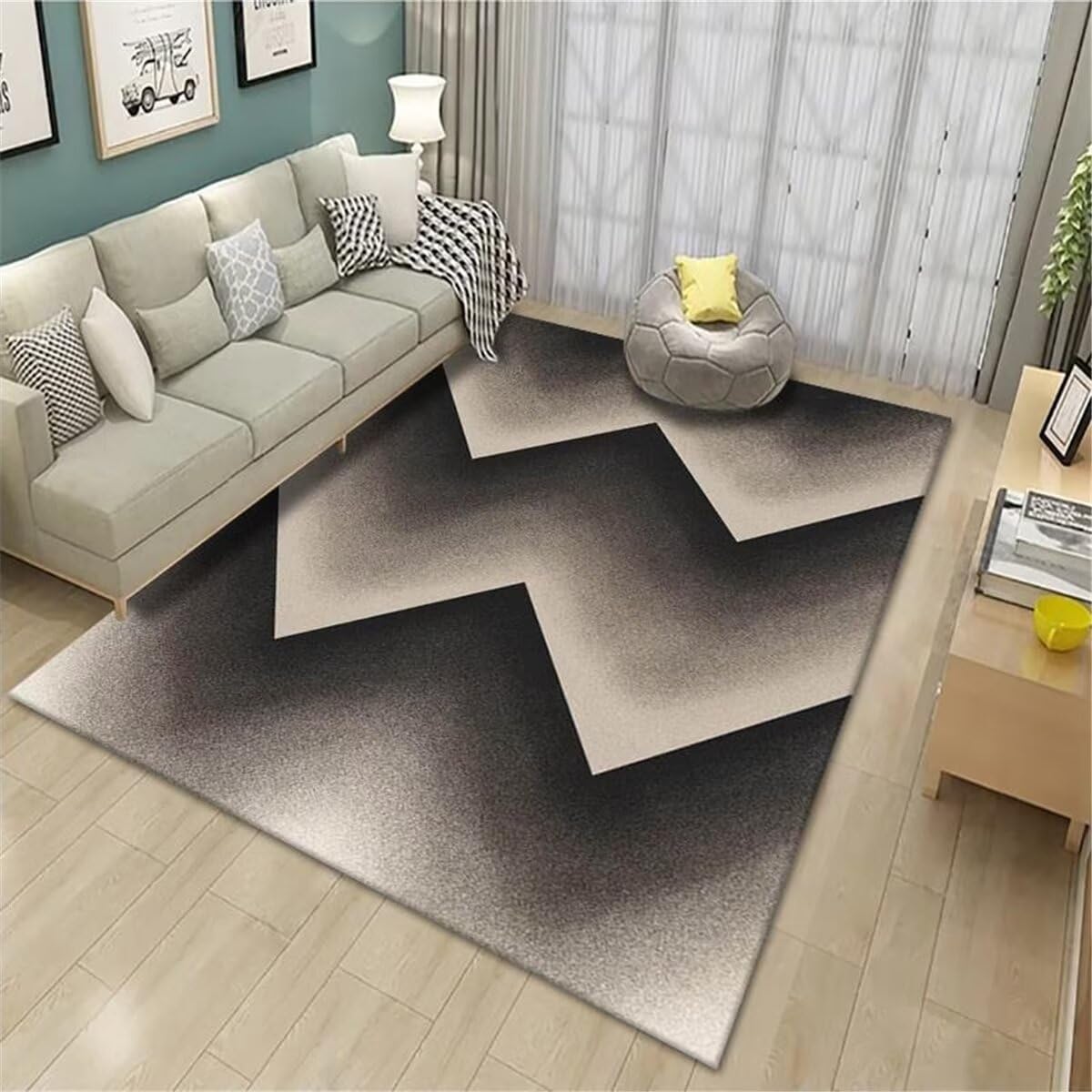 Moquette intérieure salon lavable et tapis de chambre gris 80X150CM