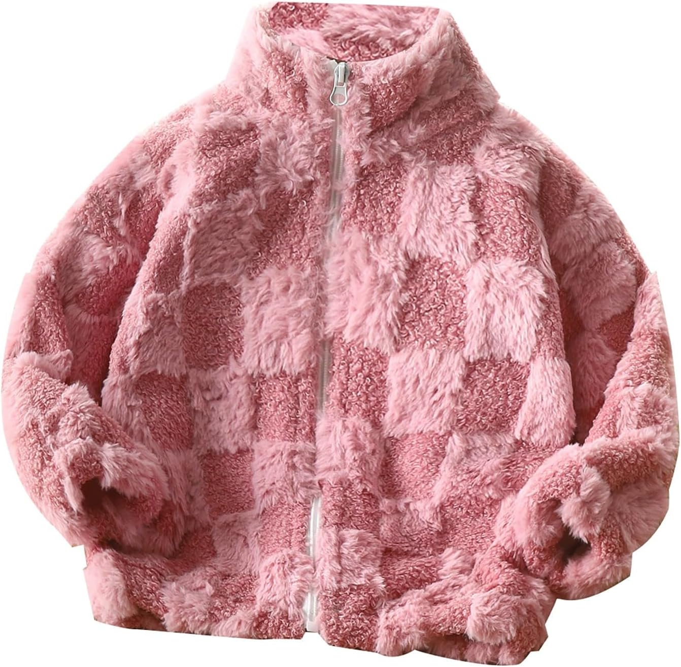 Boys Girls Sherpa Fleece Jacket Full Zip Fuzzy Fleece Sweatshirt for Kids Toddler Windproof Coat Fall Winter Jacket Outerwear