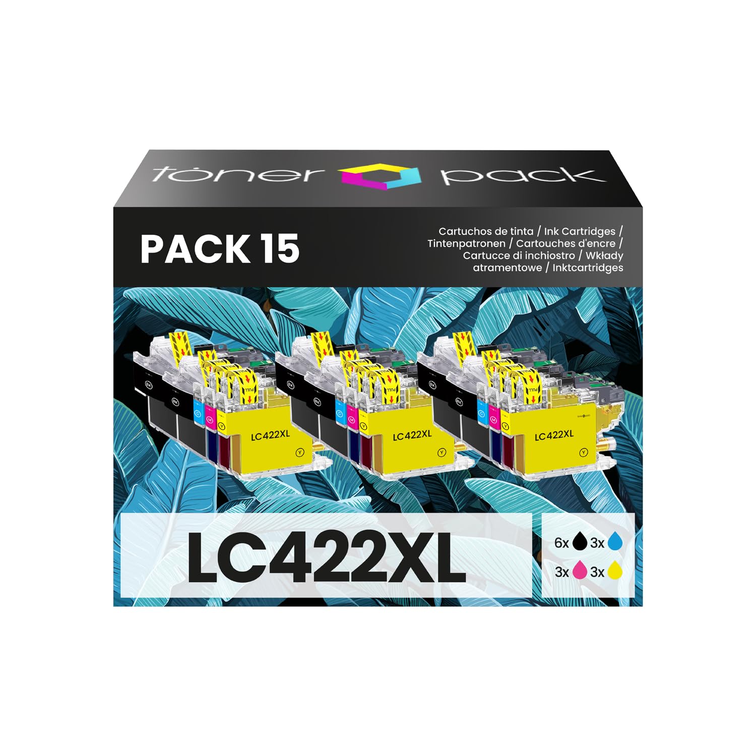 TONER PACK LC422XL Cartuchos de Tinta Compatibles para Brother MFC-J5340DW MFC-J5345DW MFC-J5740DW MFC-J6540DW MFC-J6940DW (Pack 15)