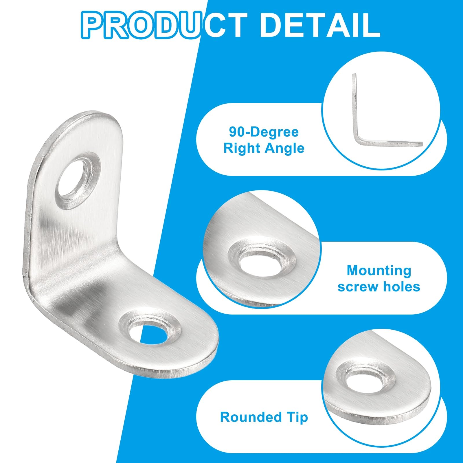 PATIKIL 20 Pcs Metal L-Shape Brackets - Image 3