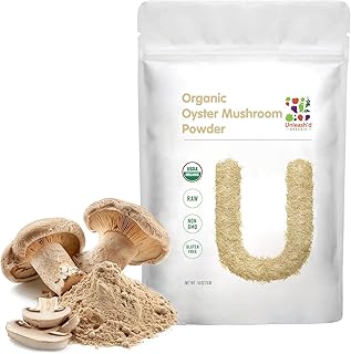 Unleash’d Organic Oyster Mushroom Powder 16oz – 100% Pure, Natural, Supports Immune Function & Overall Wellness