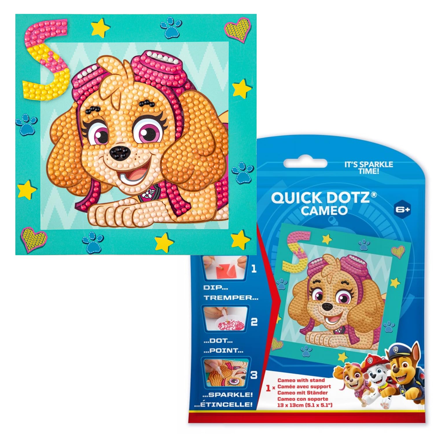 Diamond Dotz Multicolor Paw Patrol Skye Diamond Painting Kits For Adults - Diamond Art Kits A Relaxing Creative Craft Kit With Dotz Gems