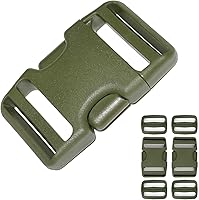 Vista 20 de Quick Release Buckle 1 Inch: Nylon Strap Buckles Adjustable 4 Pcs, Tri-GlideSlide Clip 8 Pcs (Black, Buckles Strap 1 Inch)