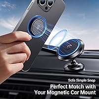 Vista 6 de Syncwire Cell Phone Ring Holder Stand, 360 Degree Rotation Finger Ring Kickstand Polished Metal Phone Grip for Magnetic Car Mount