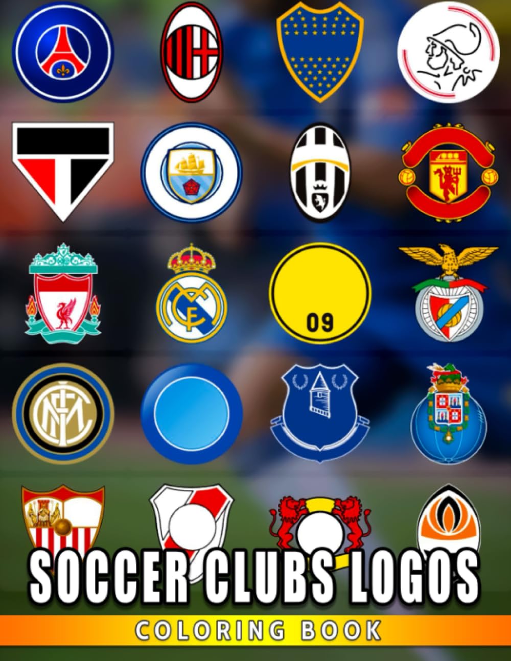 Soccer Clubs Logos Coloring Book: Perfect Gifts for All Soccer Fans to Color and Relieve Stress with 50 Logo Illustrations