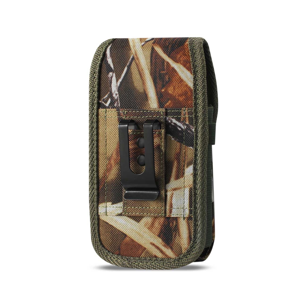 Camo Hunter Vertical Rugged Case with Extra Zipper Pocket, Metal Clip, Pen Holder and Belt Loops Compatible with Tracfone Nokia c100 Phone with Cover.