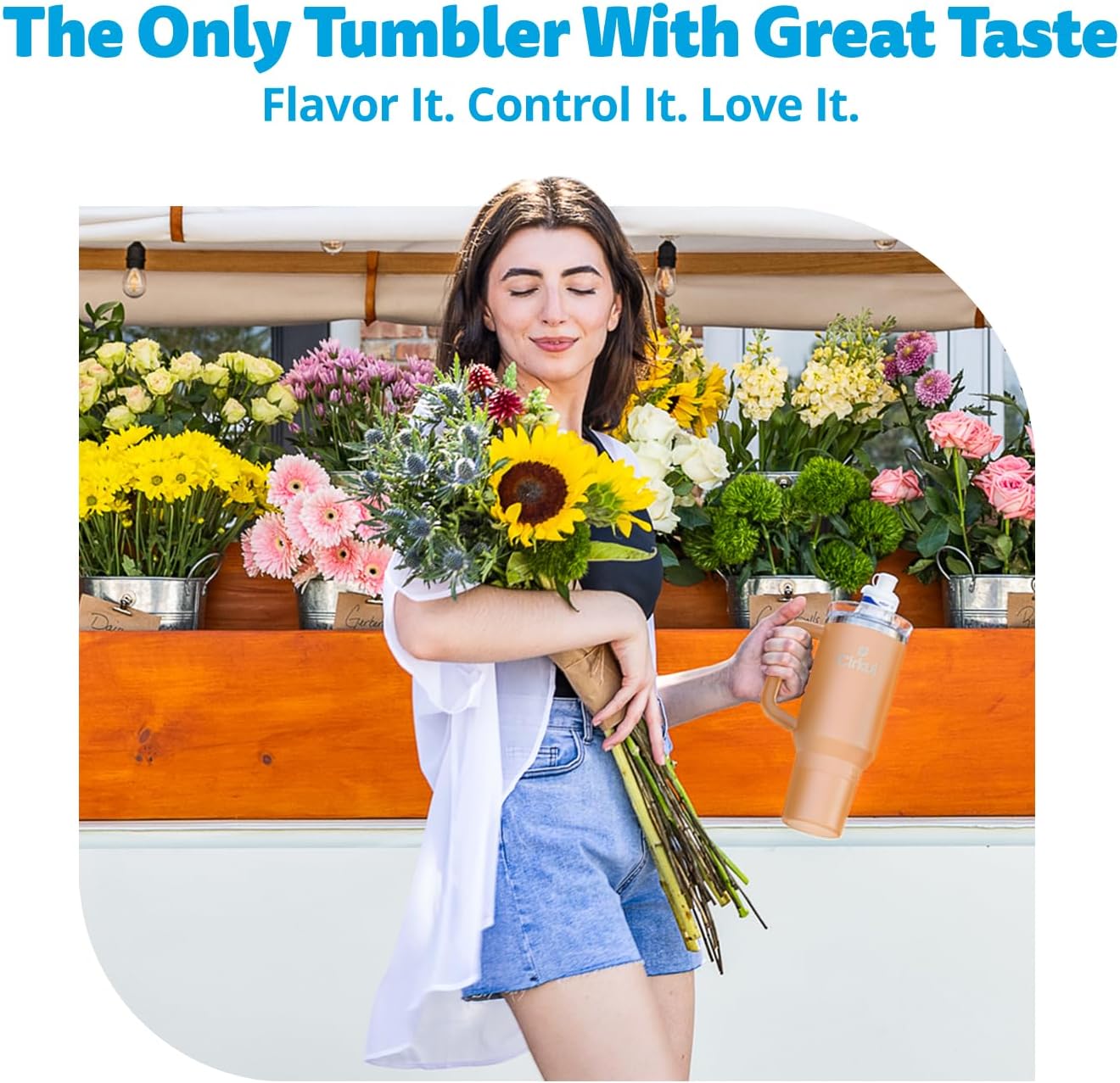 Cirkul 40oz Stainless Steel Insulated Tumbler Bundle in Apricot – Includes LifeSip Flavor Cartridge Drink Mix Variety Pack, Zero Calories, No Sugar - Image 2