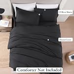 Lane Linen Duvet Cover Twin XL Set, 2 Piece - Black | Skin Friendly, Daily Use, Holiday Gift, Soft Touch, Spare Room, Farmhouse Style, Smooth Finish, Christmas Gift, Winter Ready