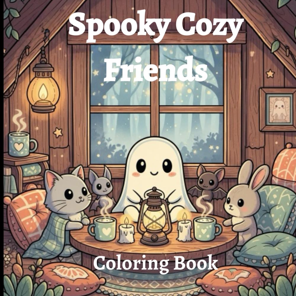 Spooky Cozy Friends Coloring Book: A Whimsical Journey into a World of Friendship, Warmth, and Imagination