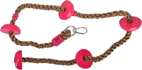 Miniatura 3 de Swing Set Stuff - Cuerda de escalada con escalones (rosa) y adhesivo con logotipo SSS