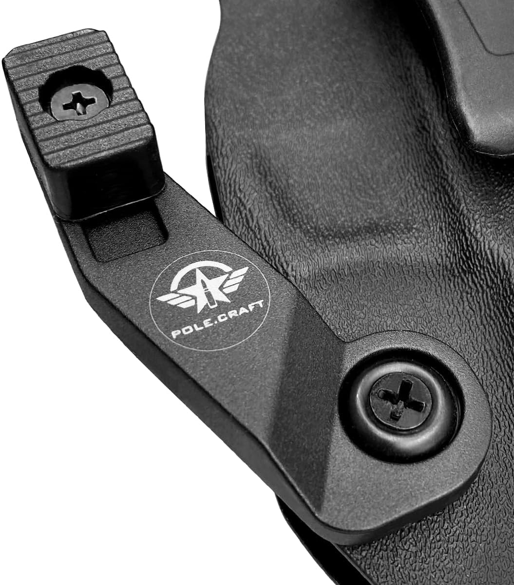 POLE.CRAFT Holster Claw Kit for IWB Kydex & Tuckable Holsters - Inside Waistband Wing Modwing - Adjustable Depth & Angle - Black, Right Hand