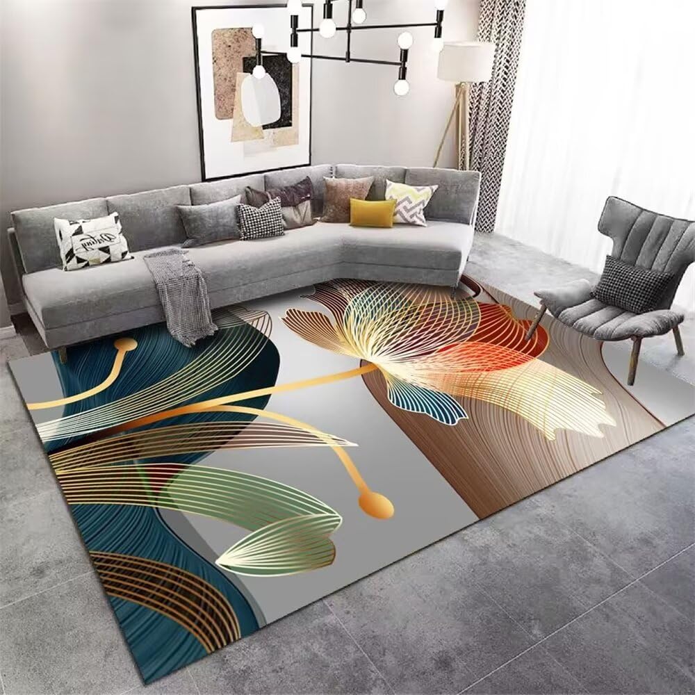 Tapis design le tapis du salon vert 50x80 cm au motif floral frais et finitions soignées
