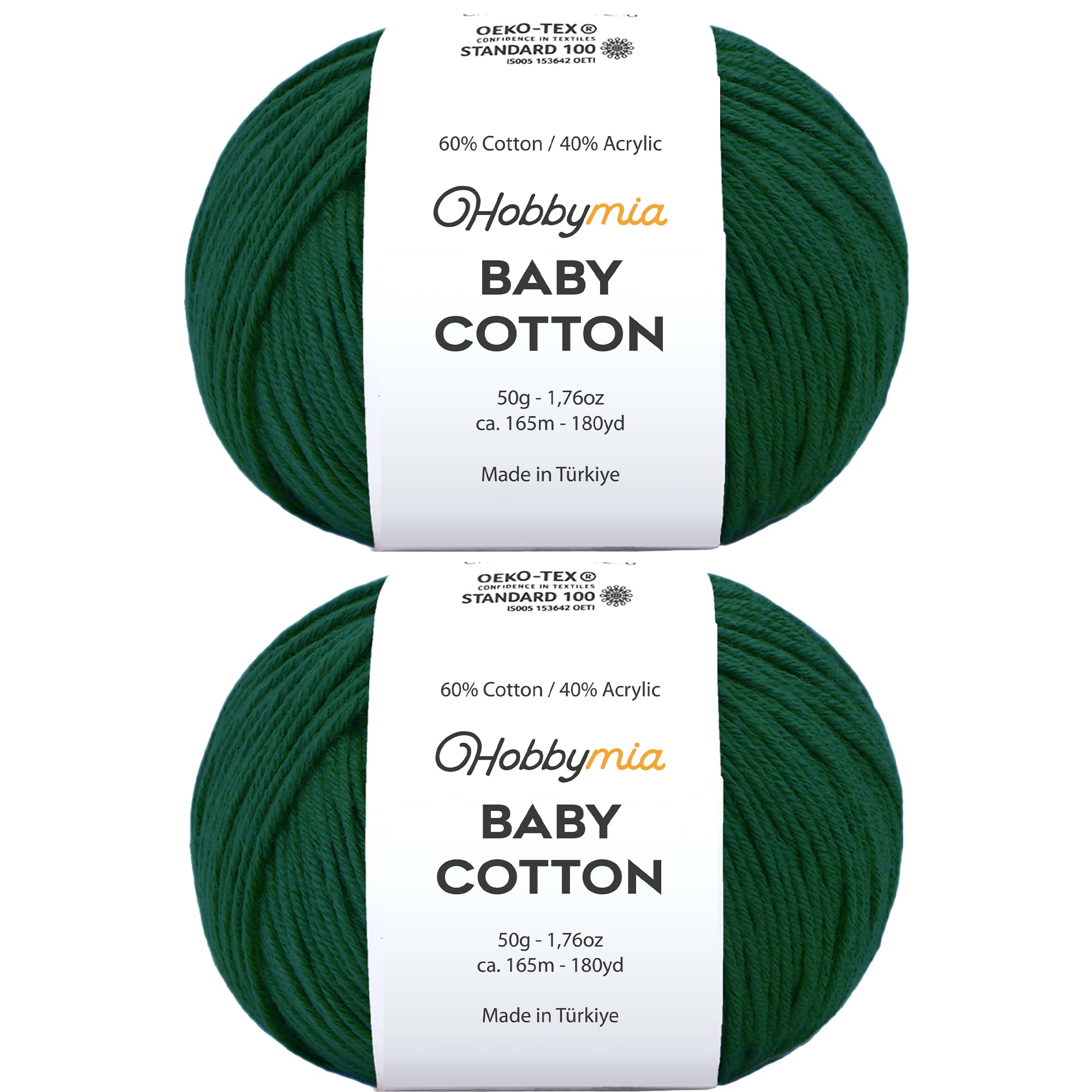 Baby Cotton Blend Yarn – Soft Sport Weight Yarn for Crochet & Amigurumi - 50g/180yds - 60% Cotton 40% Acrylic - Ideal for Baby & Knitting Proj.(Neon Green, 1 Ball) — view 111