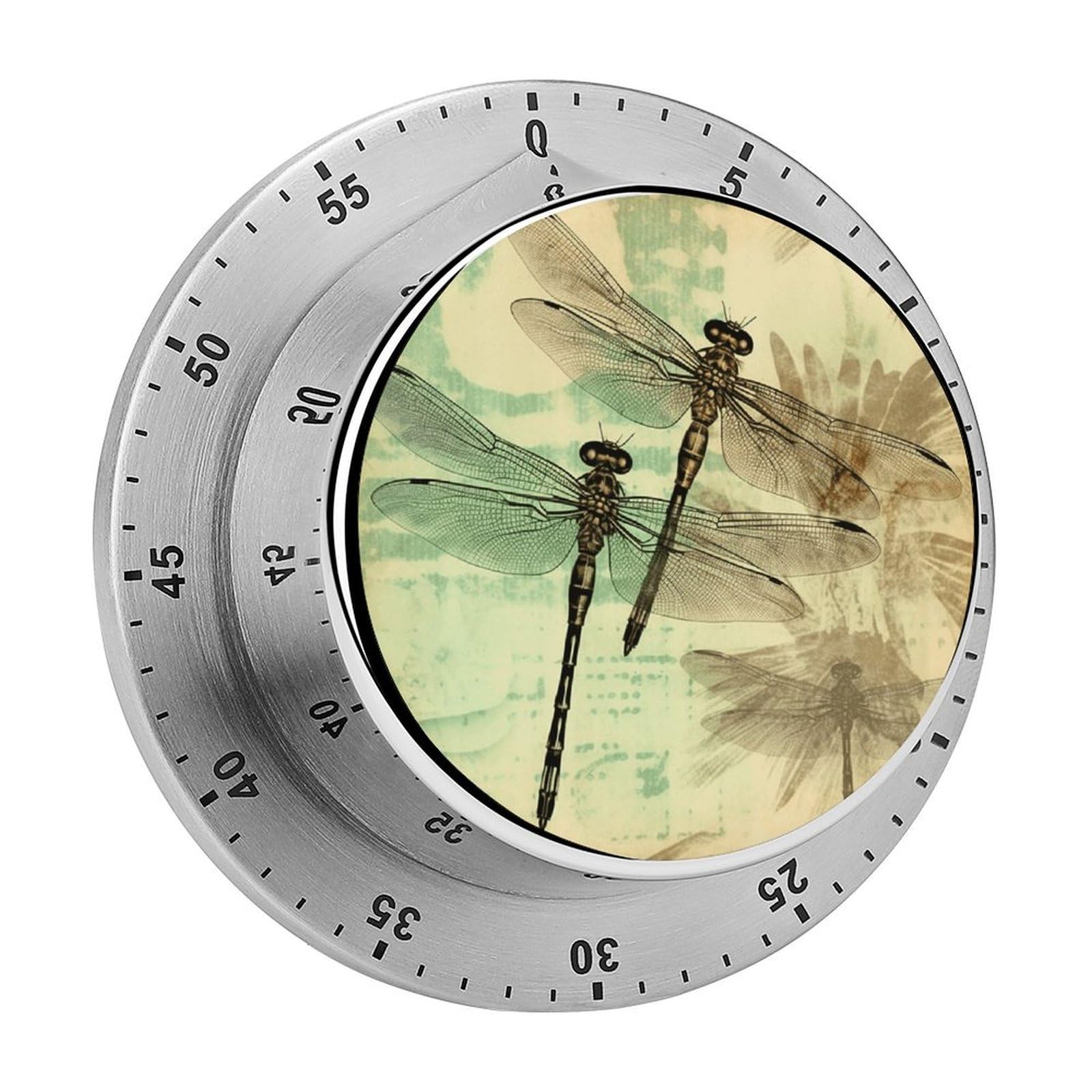 Dragonfly Dragonflies Vintage Timer Desk Productivity Teacher Supplies Kitchen Magnetic Countdown Mechanical Timer for Cooking, Egg, Teacher, Exercise, Oven.