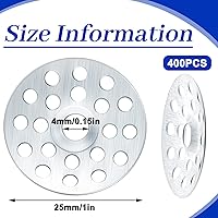 Vista 2 de 400 piezas de arandelas de reparación de pared de yeso de 1 pulgada, arandela de metal de zinc para tornillos, anillos de reparación de techo plano