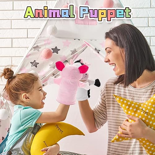 Miniatura 6 de Paquete de 3 títeres de mano de animales para niños, selva, bosque, granja, zoológico, teatro de títeres, regalos de cumpleaños, niñas, niños, niños