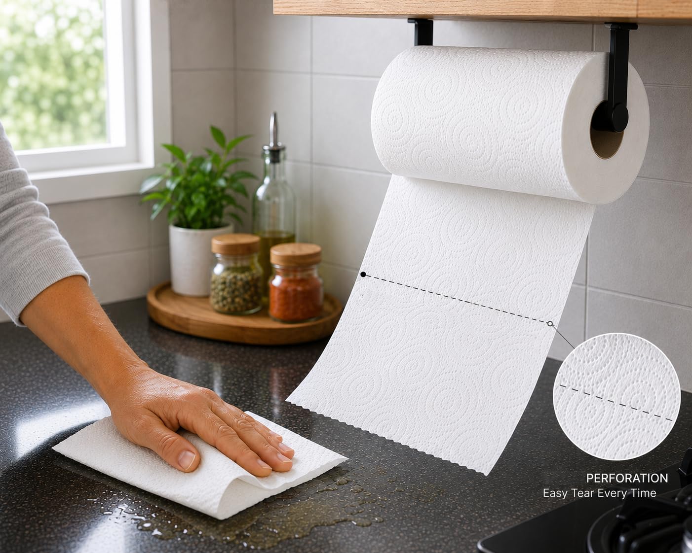 Careswipe Kitchen Tissue Paper Rolls - 6 Rolls -4
