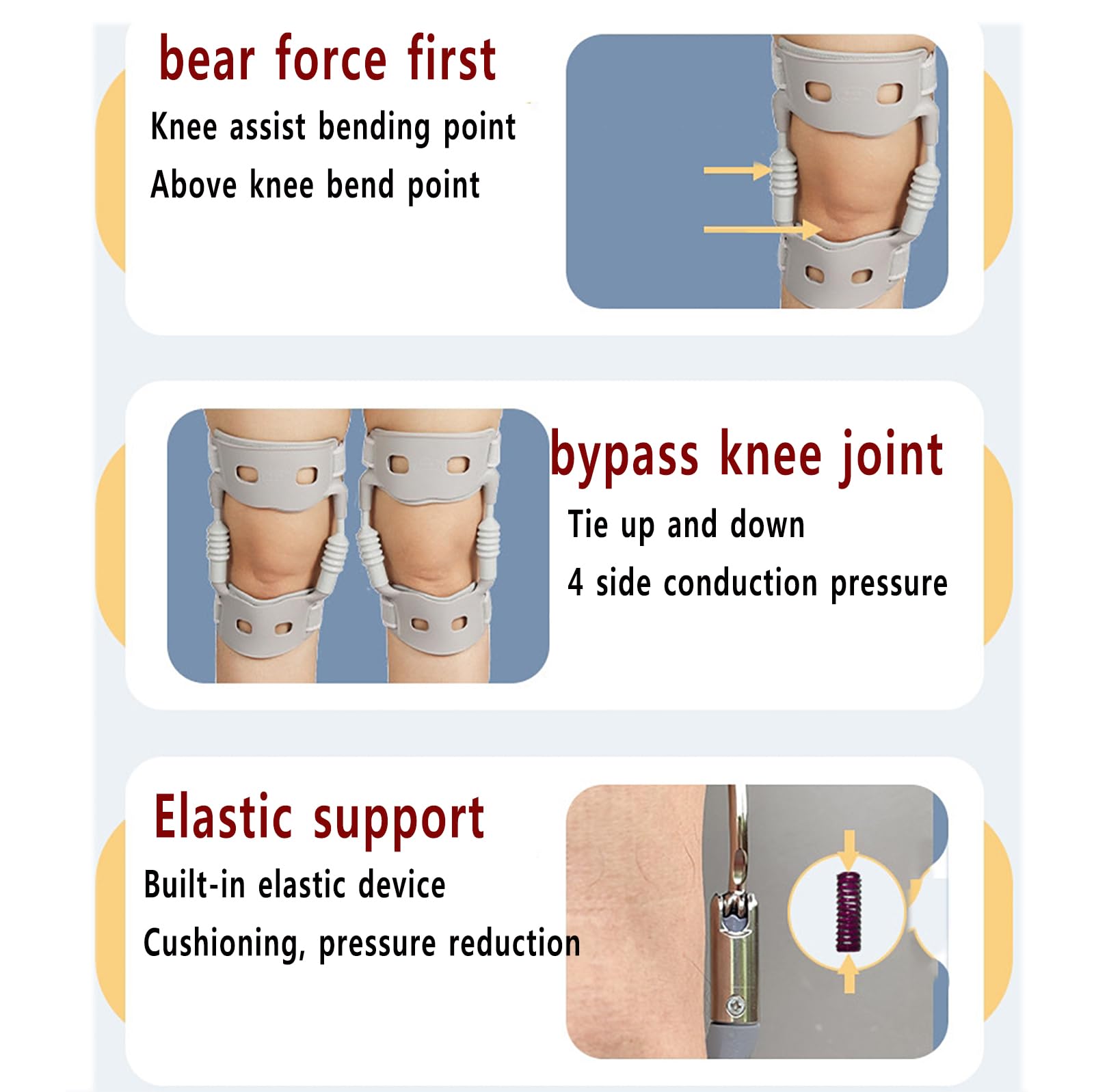 Elevador Rodilla Biónico,ayudaparalevantar Piernas Fisioterapia Con Dispositivoaliviocarga Soporte Y Diseño Rótula Abierta,potente Fuerza Resorte Rebote,fuerza Uniforme,paradescompresiónmeniscal