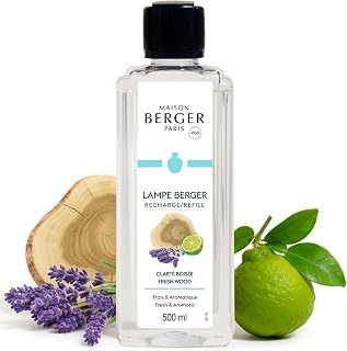 MAISON BERGER Fresh Wood Lampe Berger Refill, 500 ml (16.9 fl oz), 2-in-1 Catalytic System, Neutralizes Odors and Diffuses Fragrance, Bergamot, Marine Notes, Pineapple, Lavender, Made in France