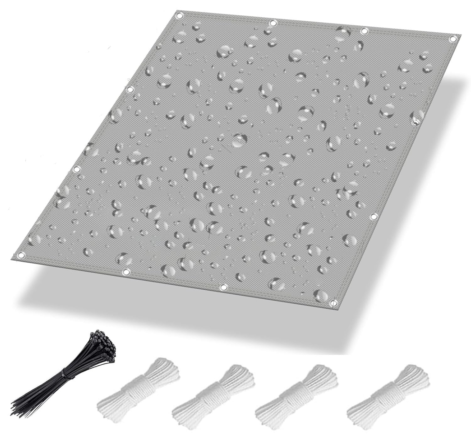 Voile imperméable de camping et jardin RecuSun bâche grise de protection