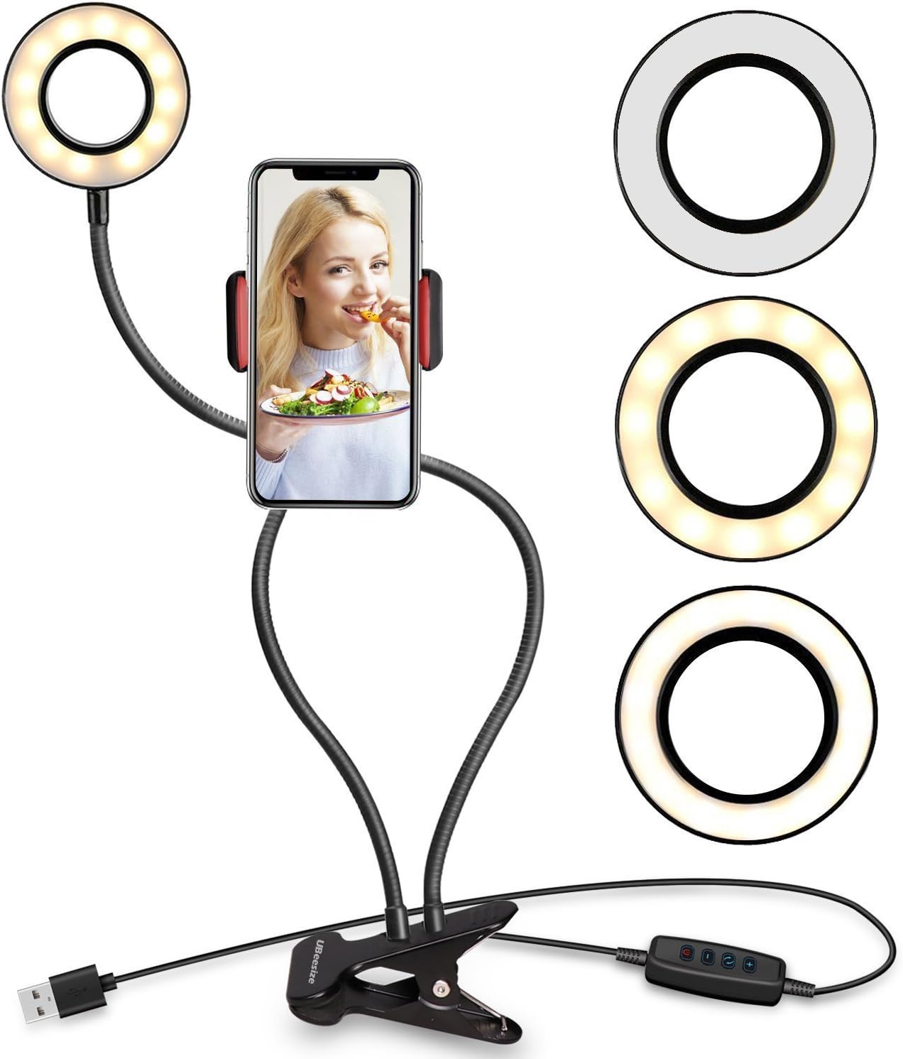 Webcam Light Stand for Live Stream, Selfie Ring Light with Webcam Mount for Logitech C925e, C922x, C930e,C922,C930,C920,C615,Brio 4K : Electronics