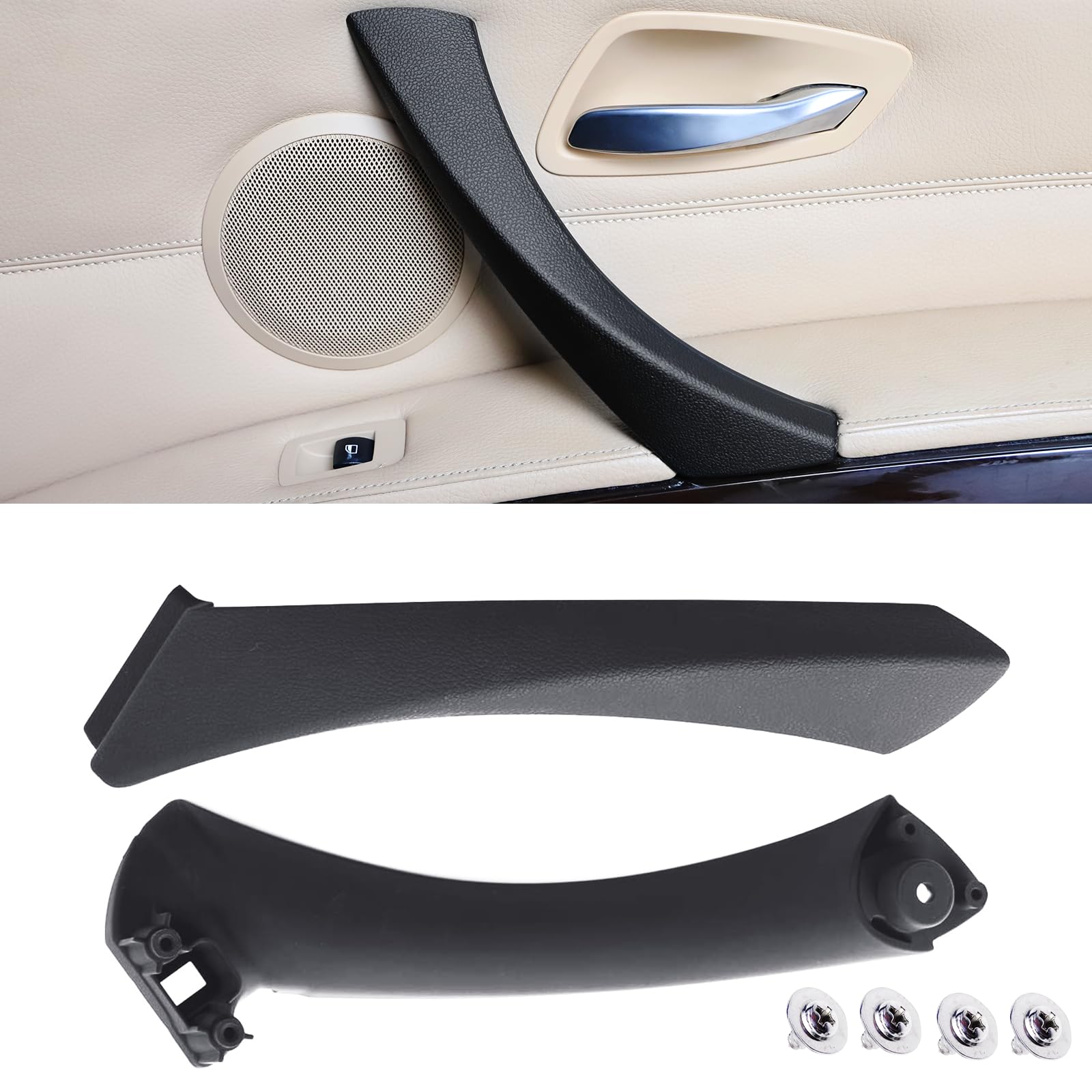 Klamka zewnętrzna BMW E90 E91 2005-2011 czarna prawa zestaw wymienny