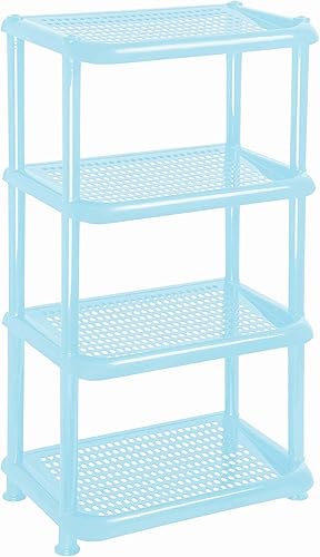 Miniatura 2 de Mintra Home Estantes de almacenamiento de plástico ligeros (estante de esquina, azul polvo)