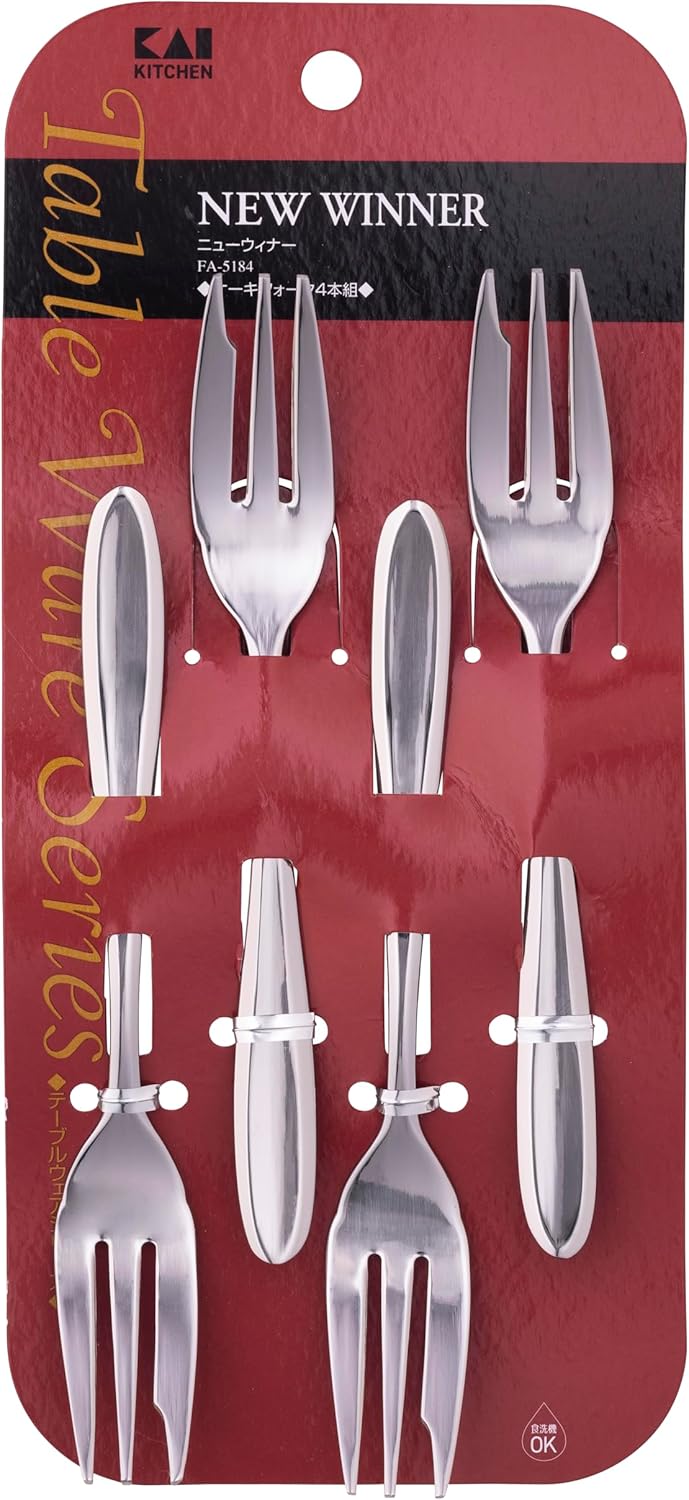 Kai FA5184 Simple New Winner Fork Cake Set of 4