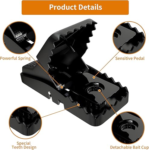 Miniatura 3 de Trampas para ratones en interiores para el hogar pequeña trampa para ratones para el interior de la casa - 12 unidades, juego fácil, trampa para