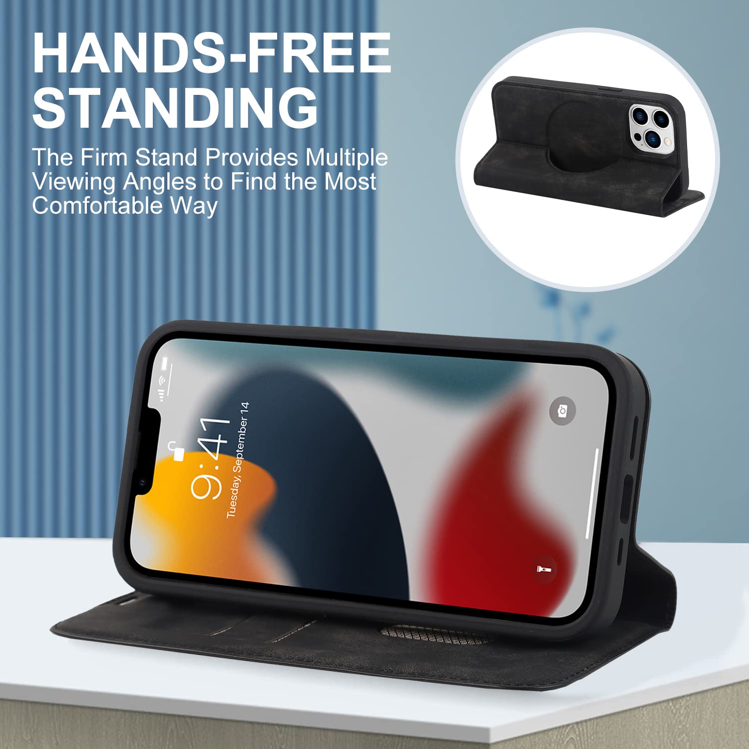 QLTYPRI Wallet Case for iPhone 13 Pro Max (6.7 inch) Compatible with Magsafe Charger - Image 3