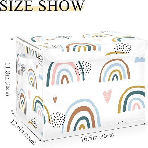 Miniatura 3 de xigua Contenedores de almacenamiento de dibujos animados arcoíris con tapas y asa de transporte, cajas de almacenamiento plegables, contenedores