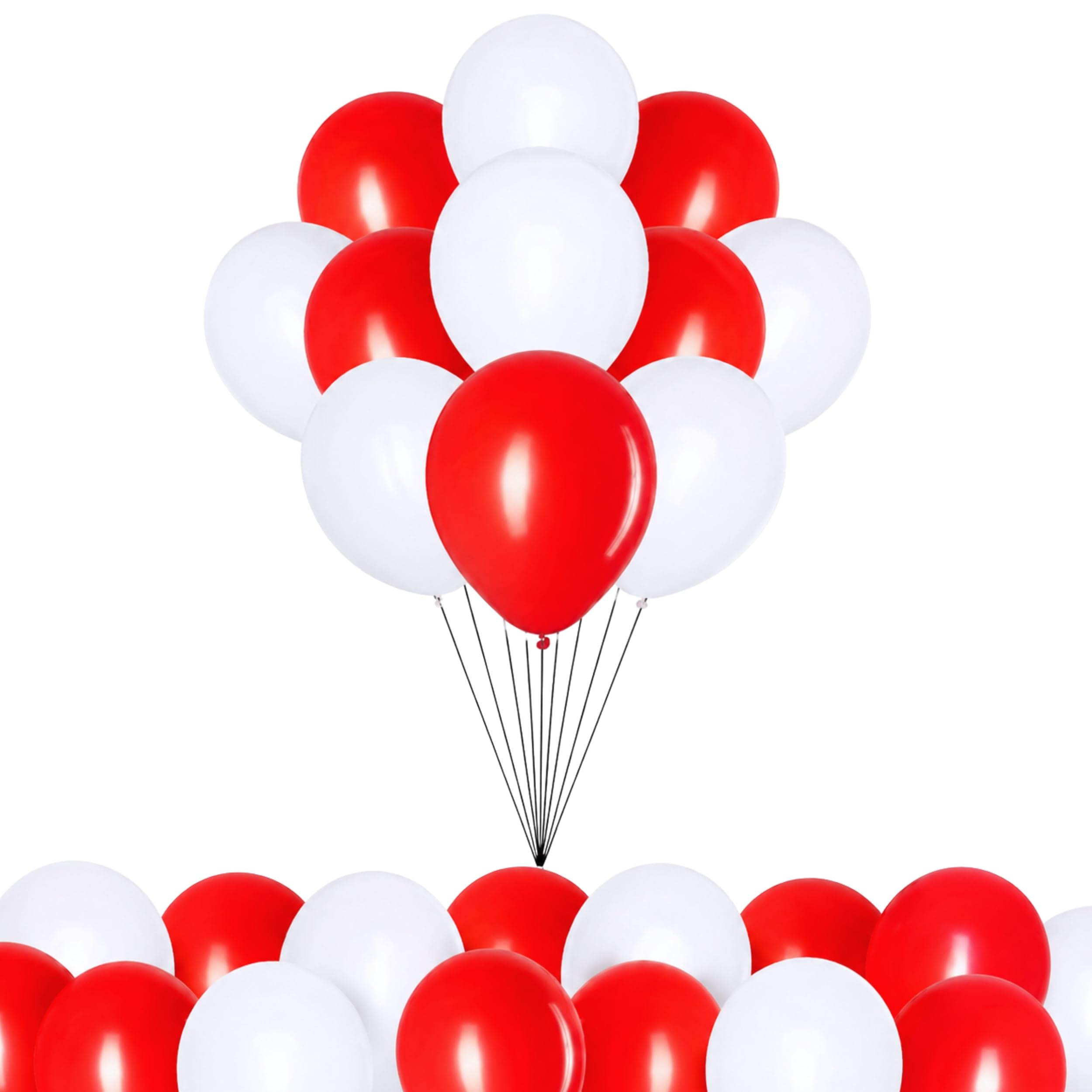 Shatchi Red / White 25Pcs And England Theme Balloons 12 Inch For Fifa 2026 World Cup – Latex Football Party Decorations For Sports Events, Fan Celebrations And Street Parties