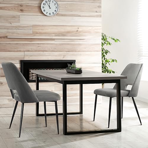 Miniatura 10 de Juego de 2 sillas de comedor modernas, sillas de cocina y comedor con cojín grueso, cómodas sillas de comedor tapizadas de terciopelo con patas de
