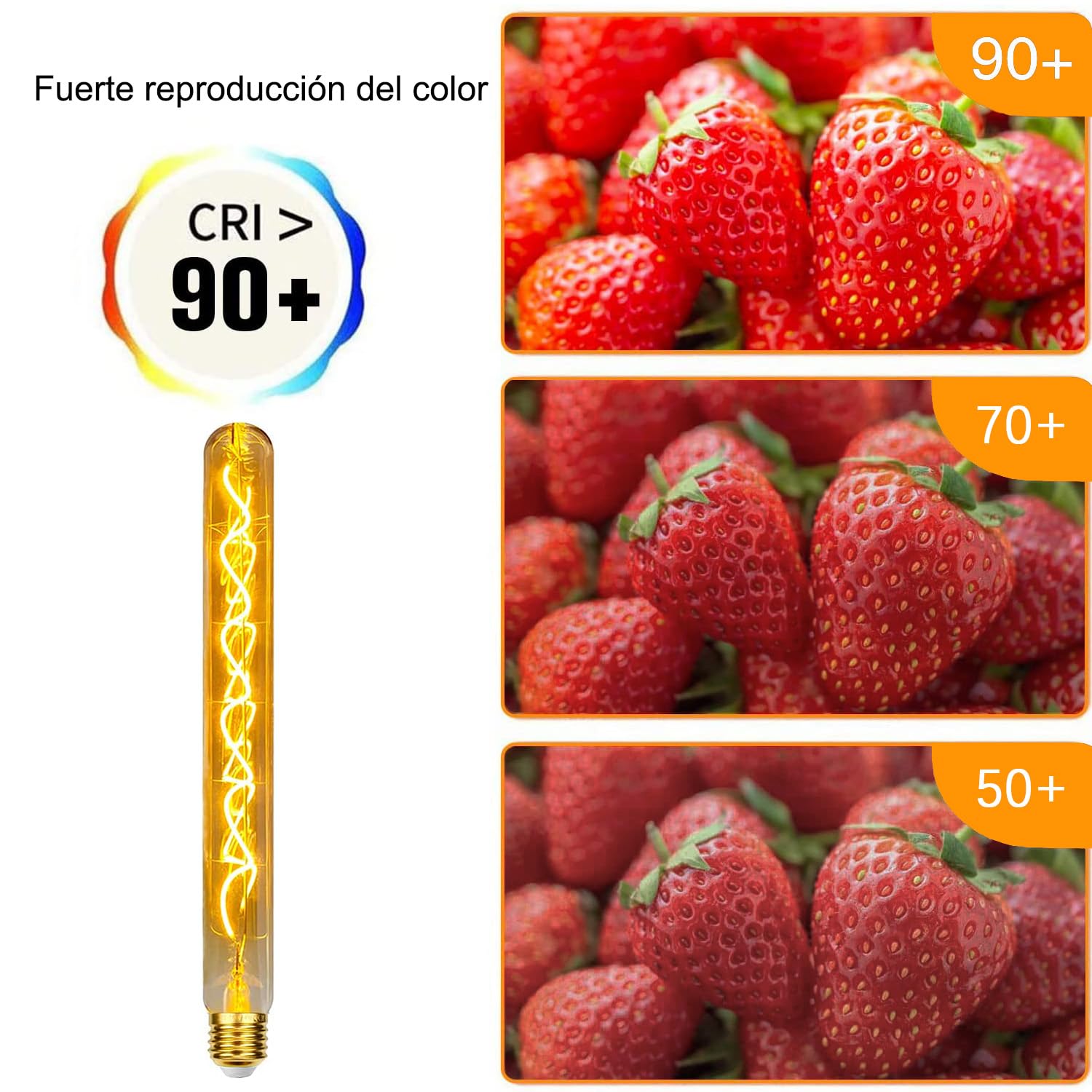 Bombilla LED Edison vintage, bombilla de flauta regulable E27 4W LED blanco cálido, lámpara Edison vintage regulable E27 ideal para iluminación nostálgica y retro - Ámbar - 4 piezas (T30)