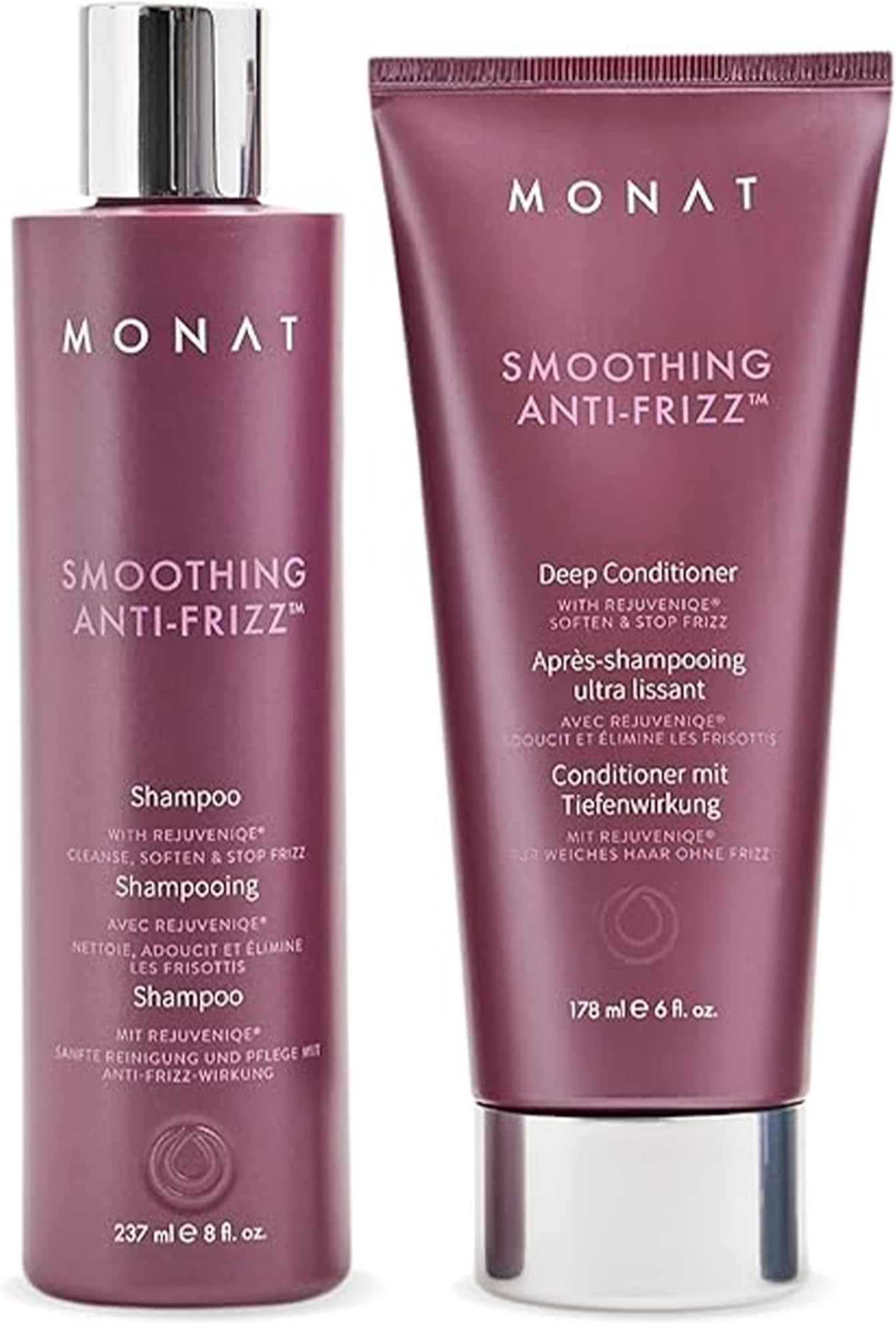 Smoothing Anti-Frizz Set - Natural Frizz Ease Shampoo & Frizz Dismiss Conditioner for Lightweight Frizz Control and Smooth, Shiny Hair