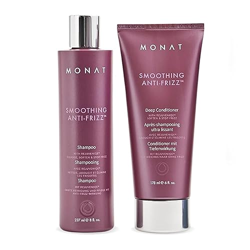 MONAT Set suavizante antiencrespamiento – Champú natural para aliviar el encrespamiento y acondicionador para descartar el encrespamiento para un