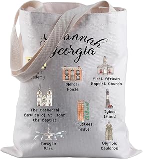 Savannah City Travel Shopping Bag Savannahs Lover Trip Tote Bag for Fans