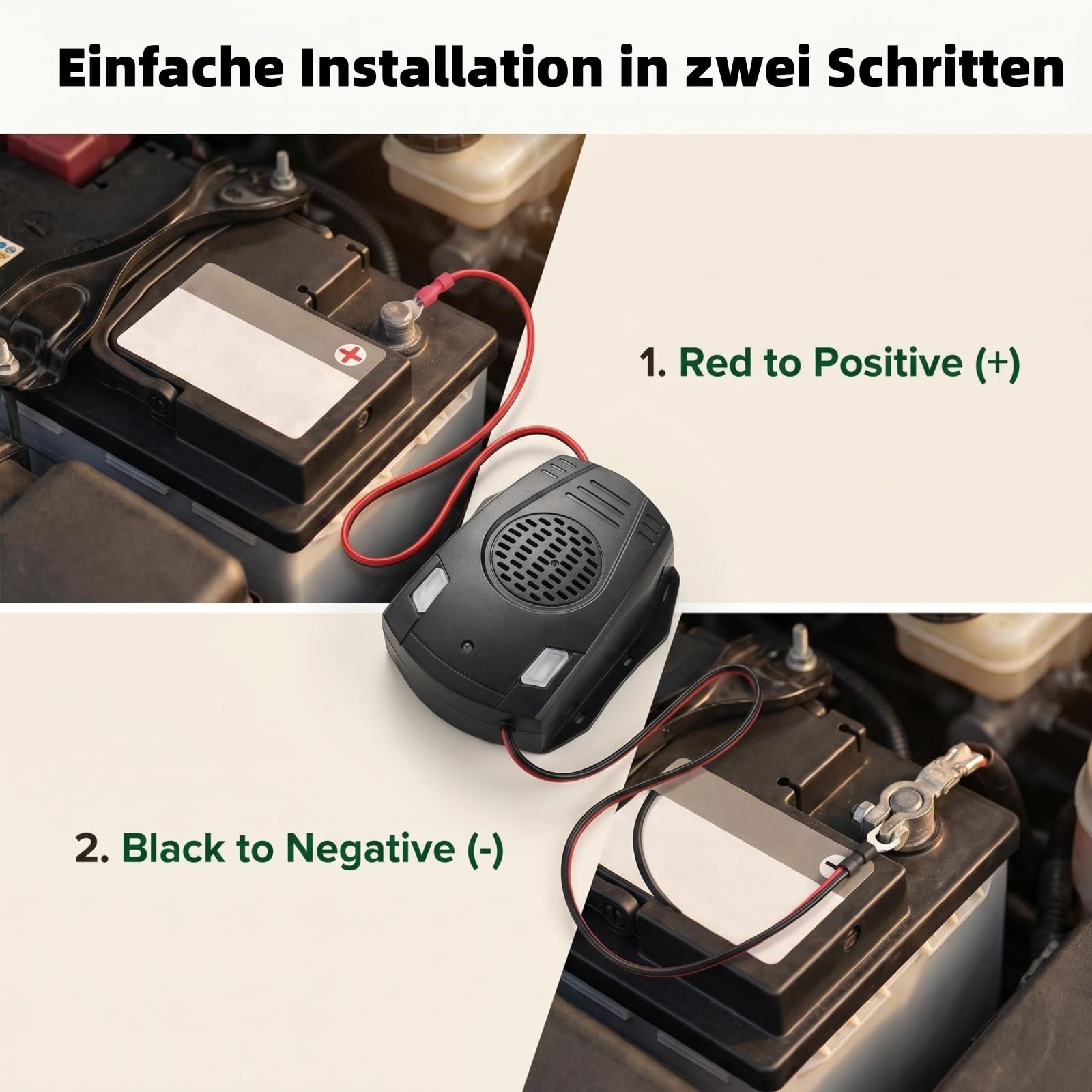 Ultraschall Marderabwehr für Auto Motorraum, Autobatteriebetriebene Marderabwehr im Ultraschall, Ultraschall 12V mit LED Blitzlicht Effektive Vertreibung gegen Mäuse: Hält Ratten und Mäuse von Autos