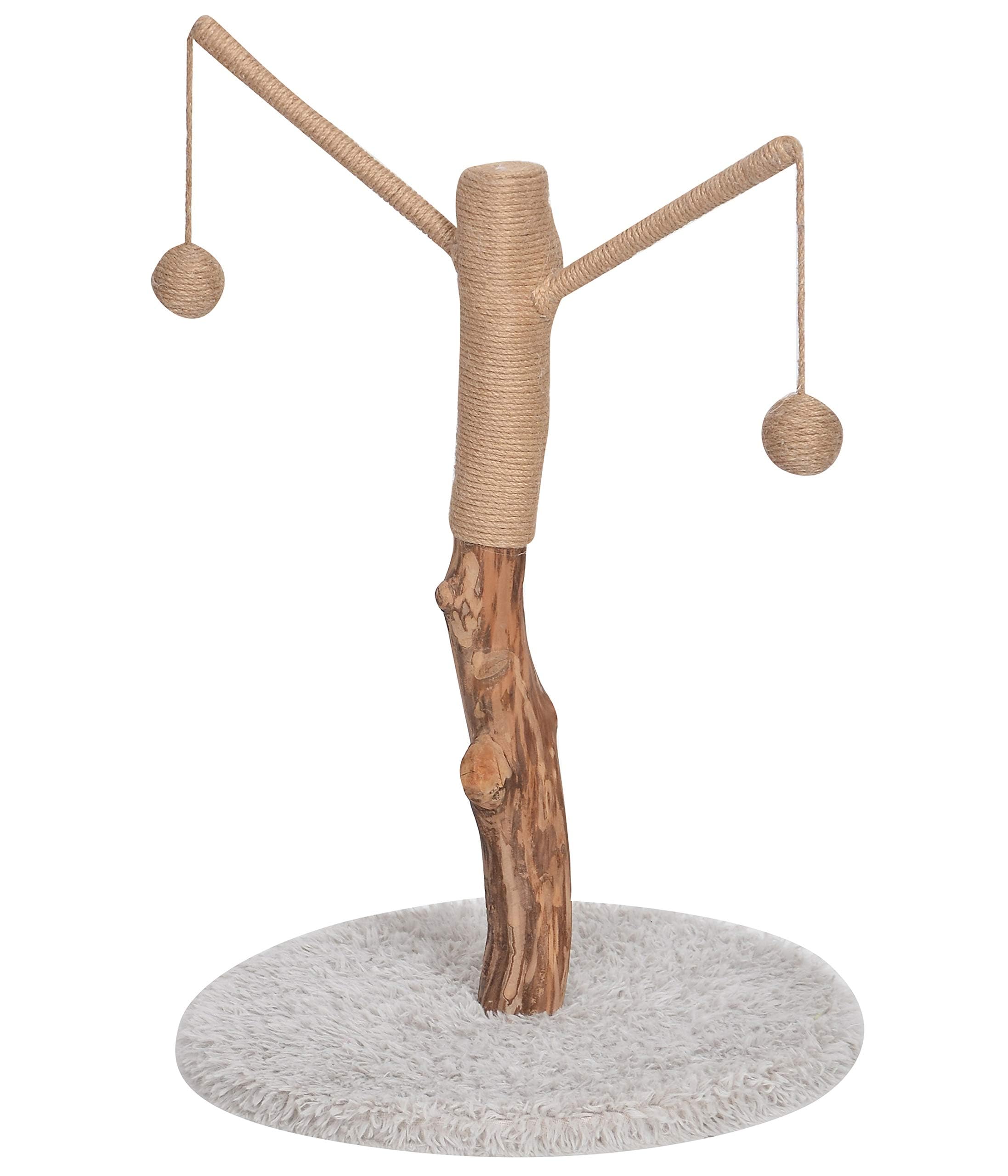 Dehner Lovely Katzen-Kratzbaum, ca. 80 x 45 x 45 cm, echter Baumstamm,  Holz/Plsch/Sisal, braun/wei : Dehner: Amazon.de: Haustier