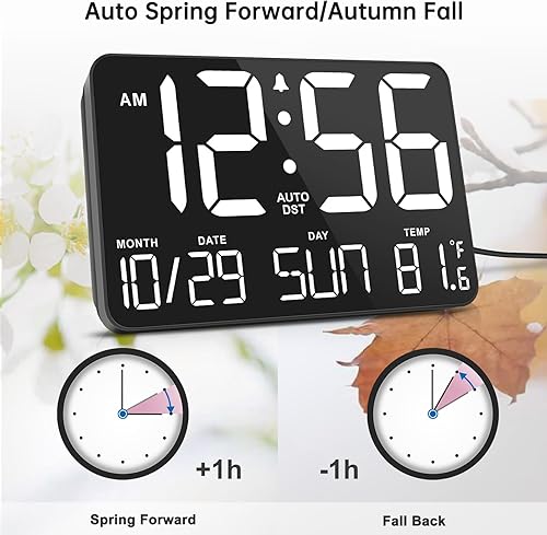 Miniatura 4 de Soobest Reloj de pared digital de pantalla grande con fecha, día de la semana y temperatura, temporizador para entrenamiento de gimnasio en casa, 6